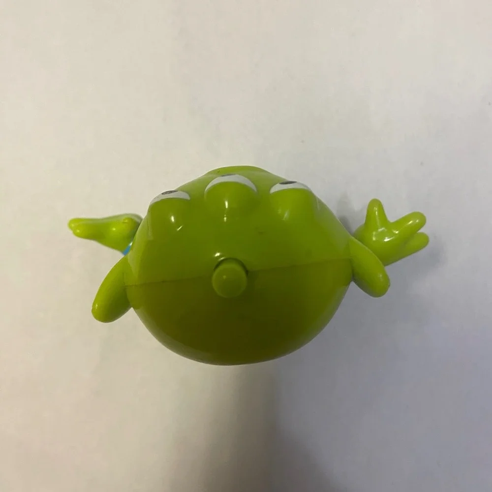 Vintage Disney Pixar Toy Story Three Eyed Green Alien Plastic Wheels